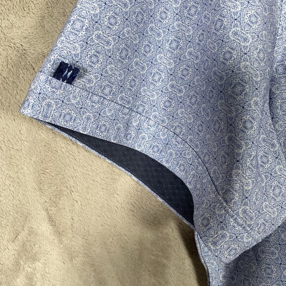 7 Diamonds Shirt Mens L Liberty 4 Way Stretch Performance Button Up Short Sleeve - Picture 5 of 11